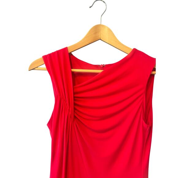 Calvin Klein | Red Sheath Dress with Gathered Neckline | Size Small - Picture 1 of 6